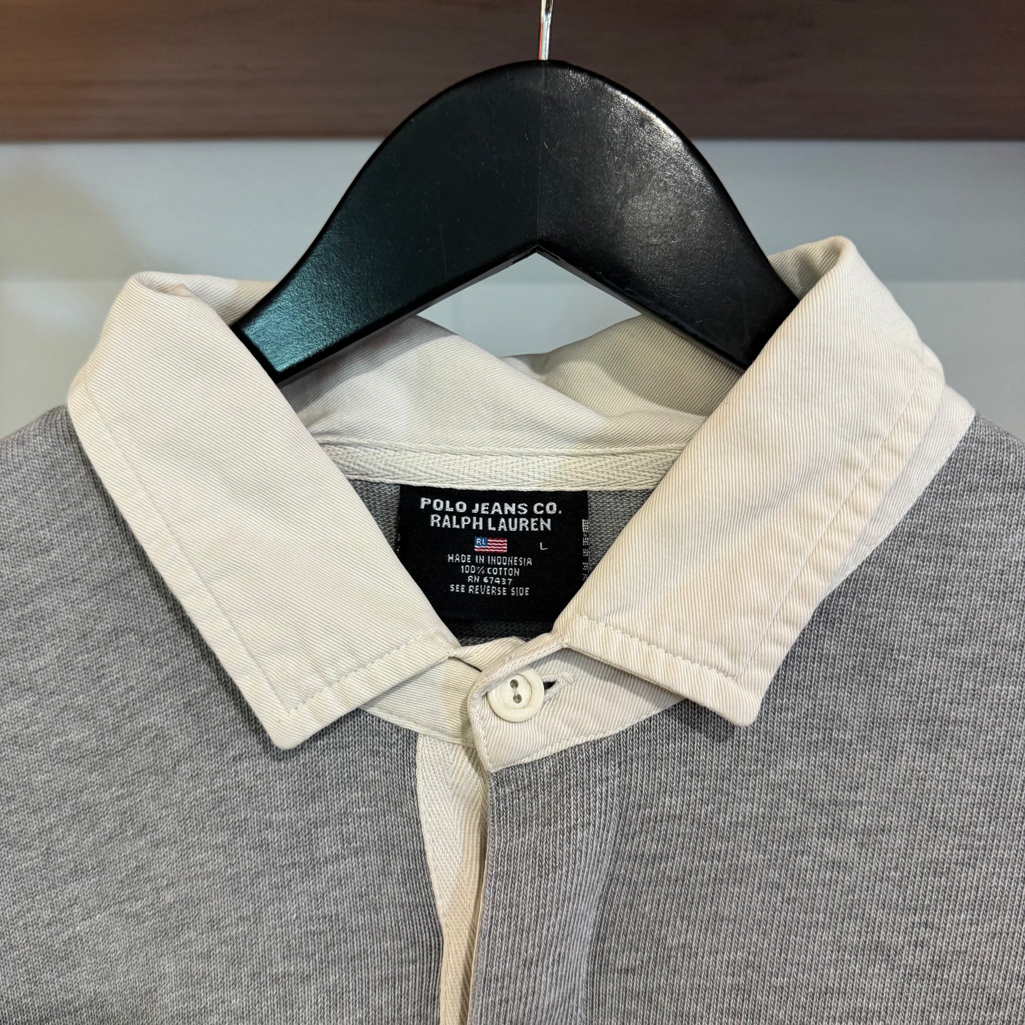 2000'S POLO RALPH LAUREN JEANS RUGBY JUMPER - L