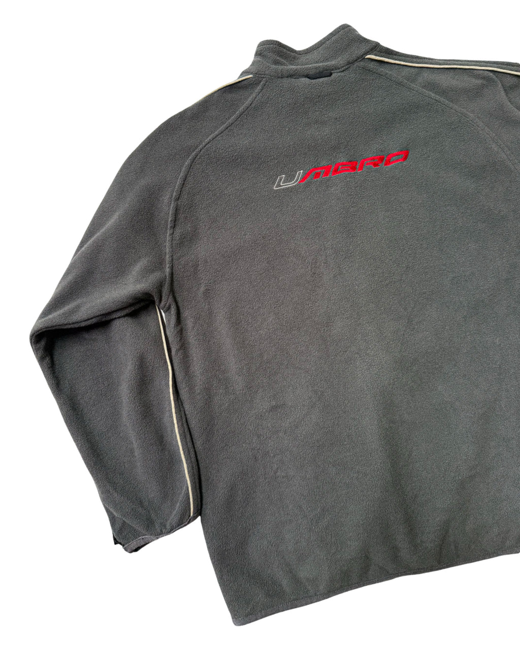 2000'S UMBRO EMBROIDERED PINSTRIPE FLEECE JACKET - S/M