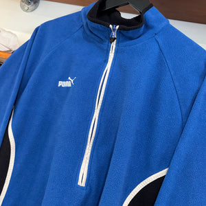 2000'S PUMA EMBROIDERED PANELS 1/4 ZIP FLEECE - L