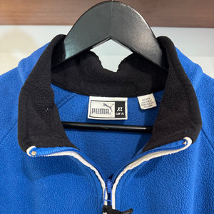 2000'S PUMA EMBROIDERED PANELS 1/4 ZIP FLEECE - L
