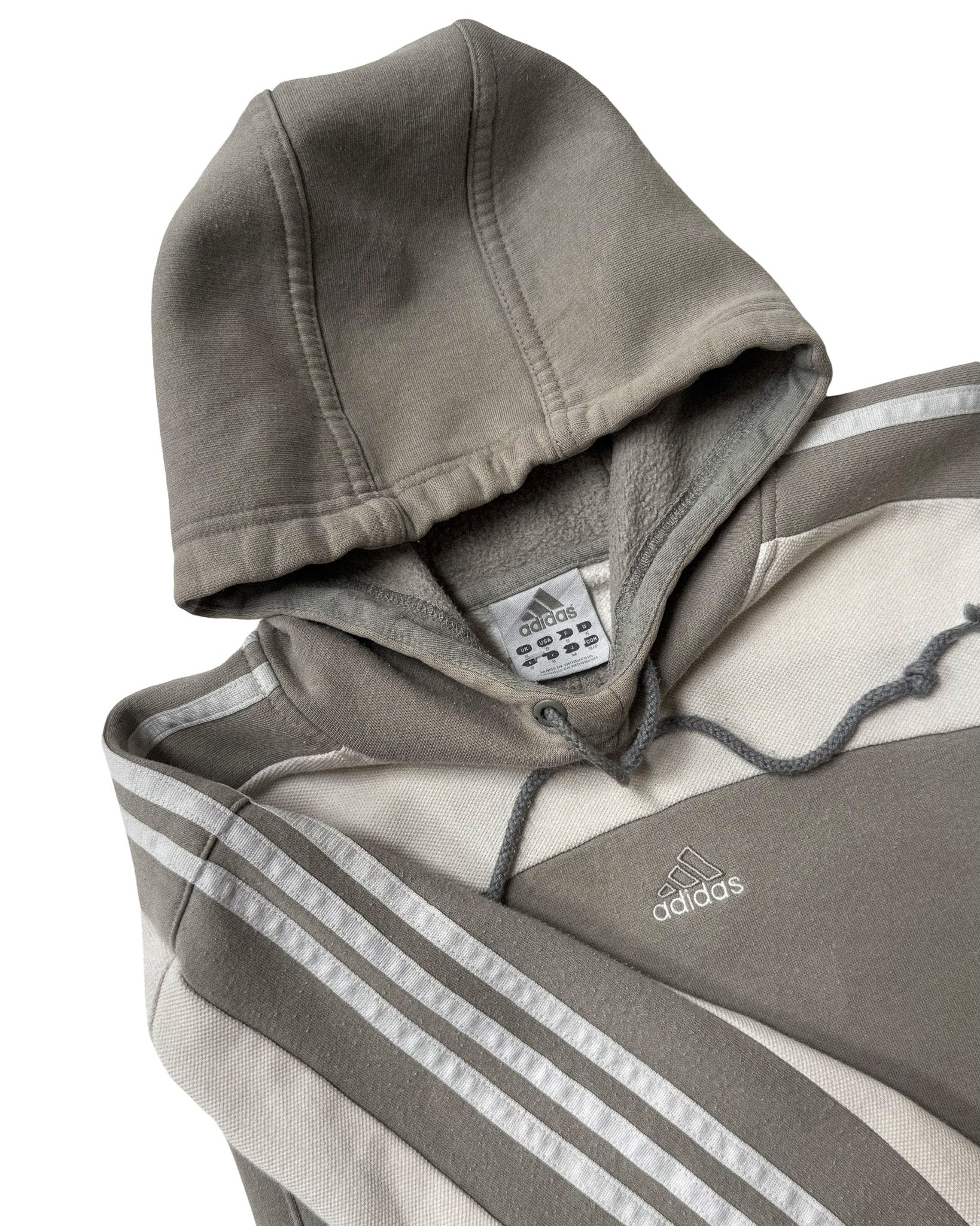 2004 ADIDAS 3-STRIPE PANELS HOODIE - M