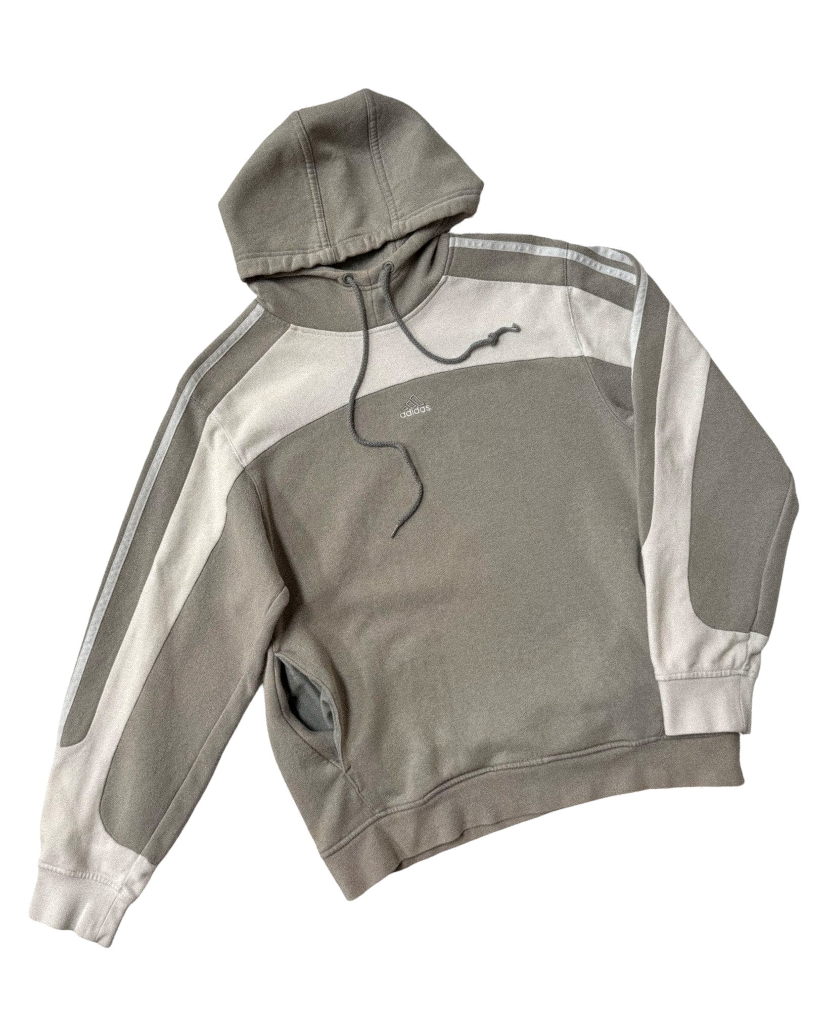 2004 ADIDAS 3-STRIPE PANELS HOODIE - M