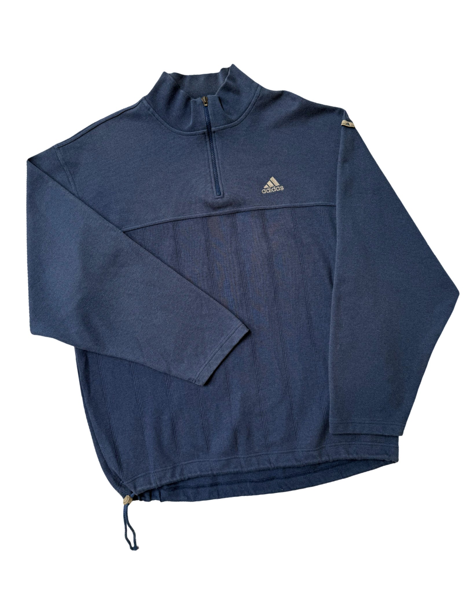 1999 ADIDAS EMBROIDERED 1/4 ZIP JACKET - XL