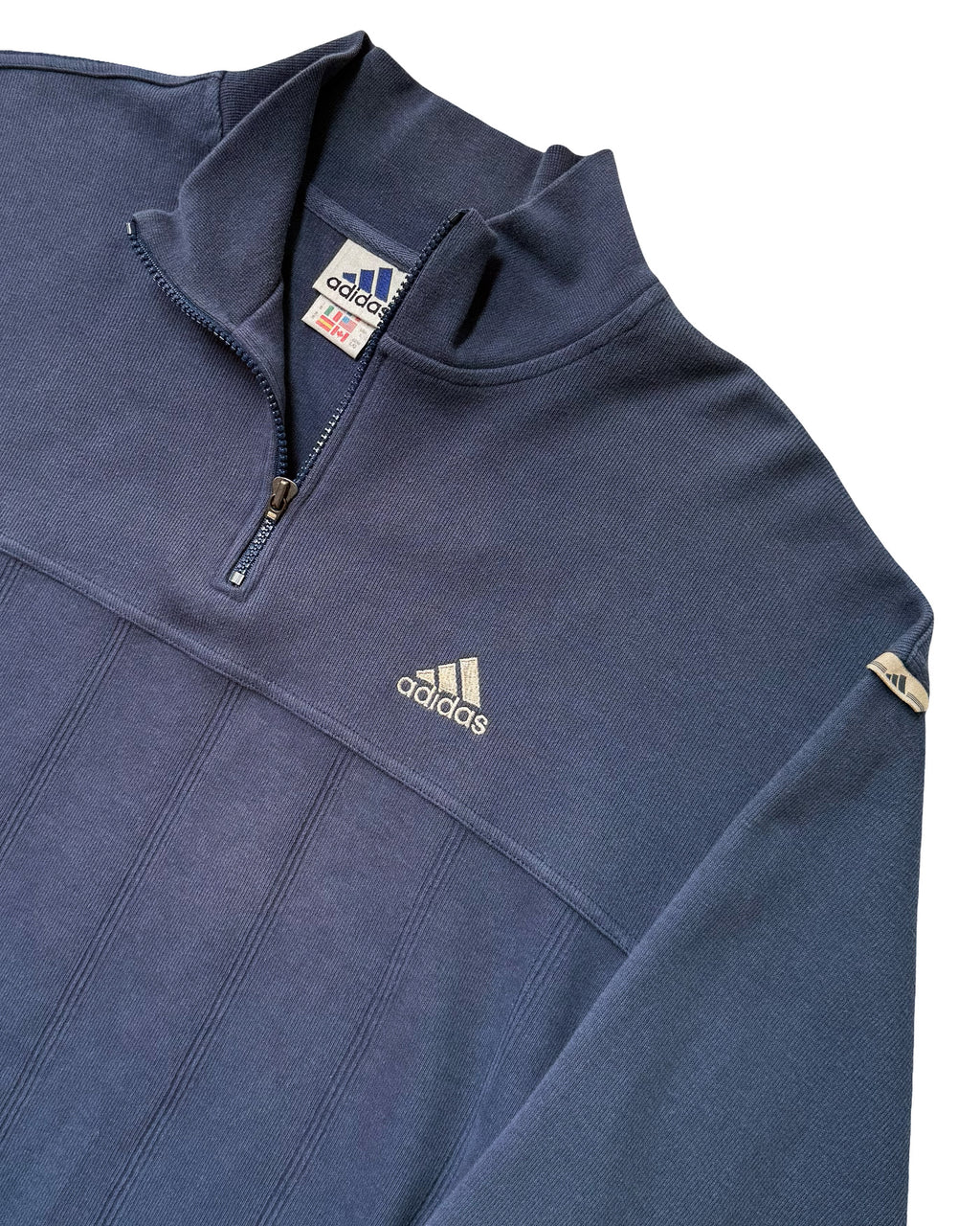 1999 ADIDAS EMBROIDERED 1/4 ZIP JACKET - XL