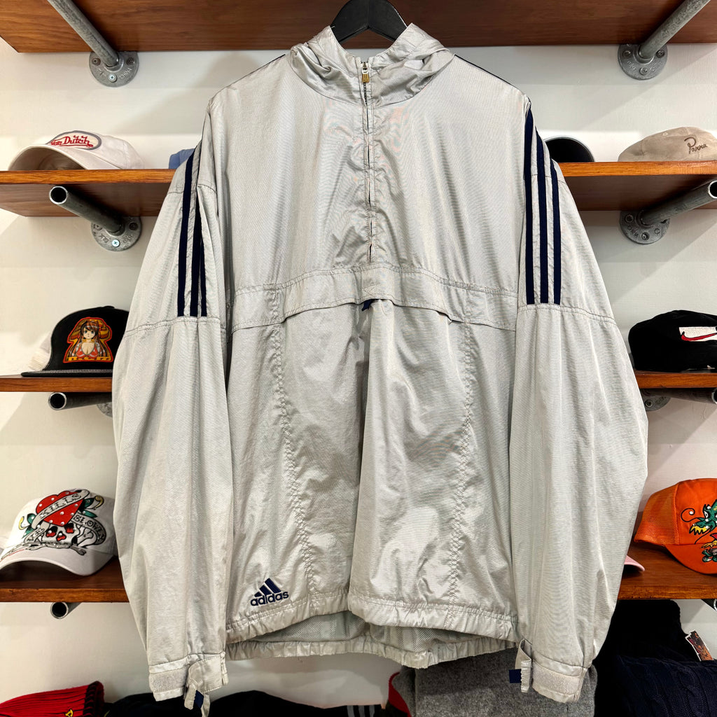 1999 ADIDAS LOGO CHROME 1/4 ZIP JACKET - XL