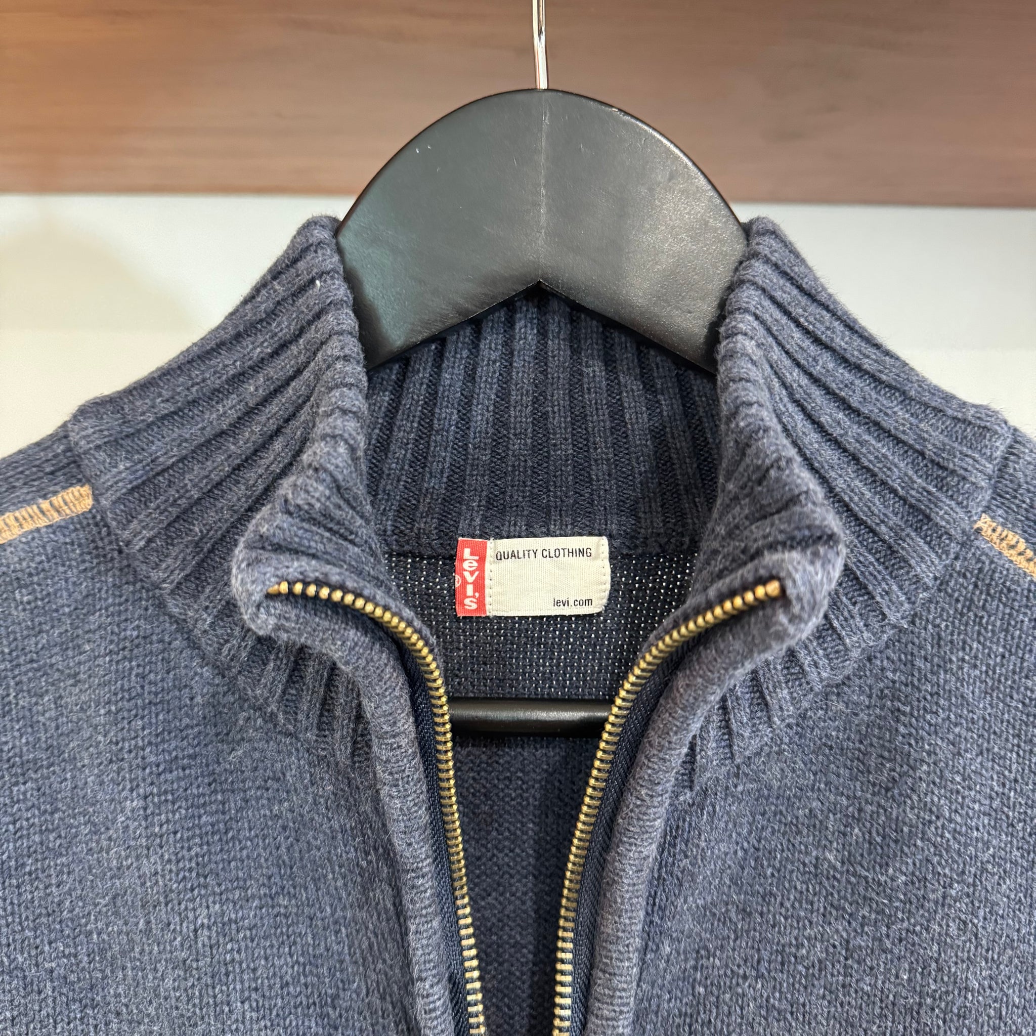 2000'S LEVI'S CONTRAST STITCH KNIT JACKET - M