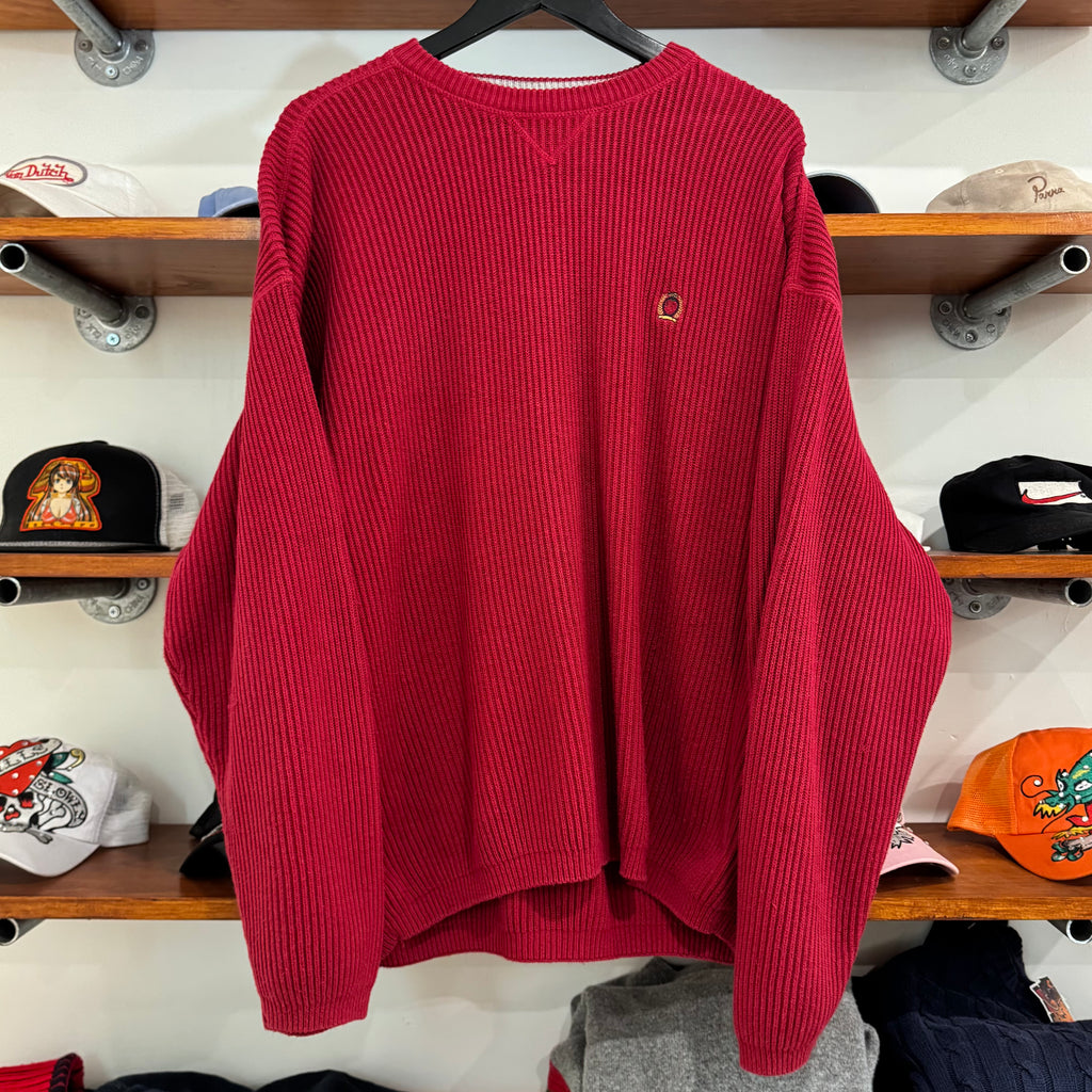 1990'S TOMMY HILFIGER CREST KNIT SWEATER - L