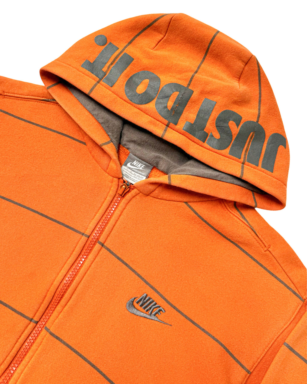 2000'S NIKE 'JUST DO IT' STRIPED HOODIE - M