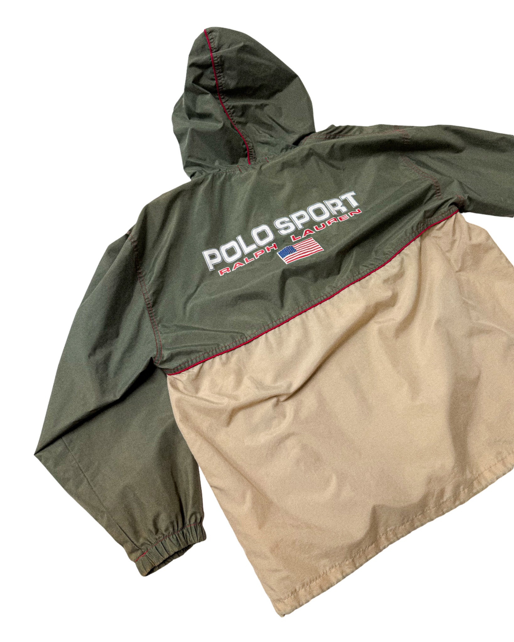 1990'S RALPH LAUREN POLO SPORT TWO-TONE 1/4 ZIP JACKET - L