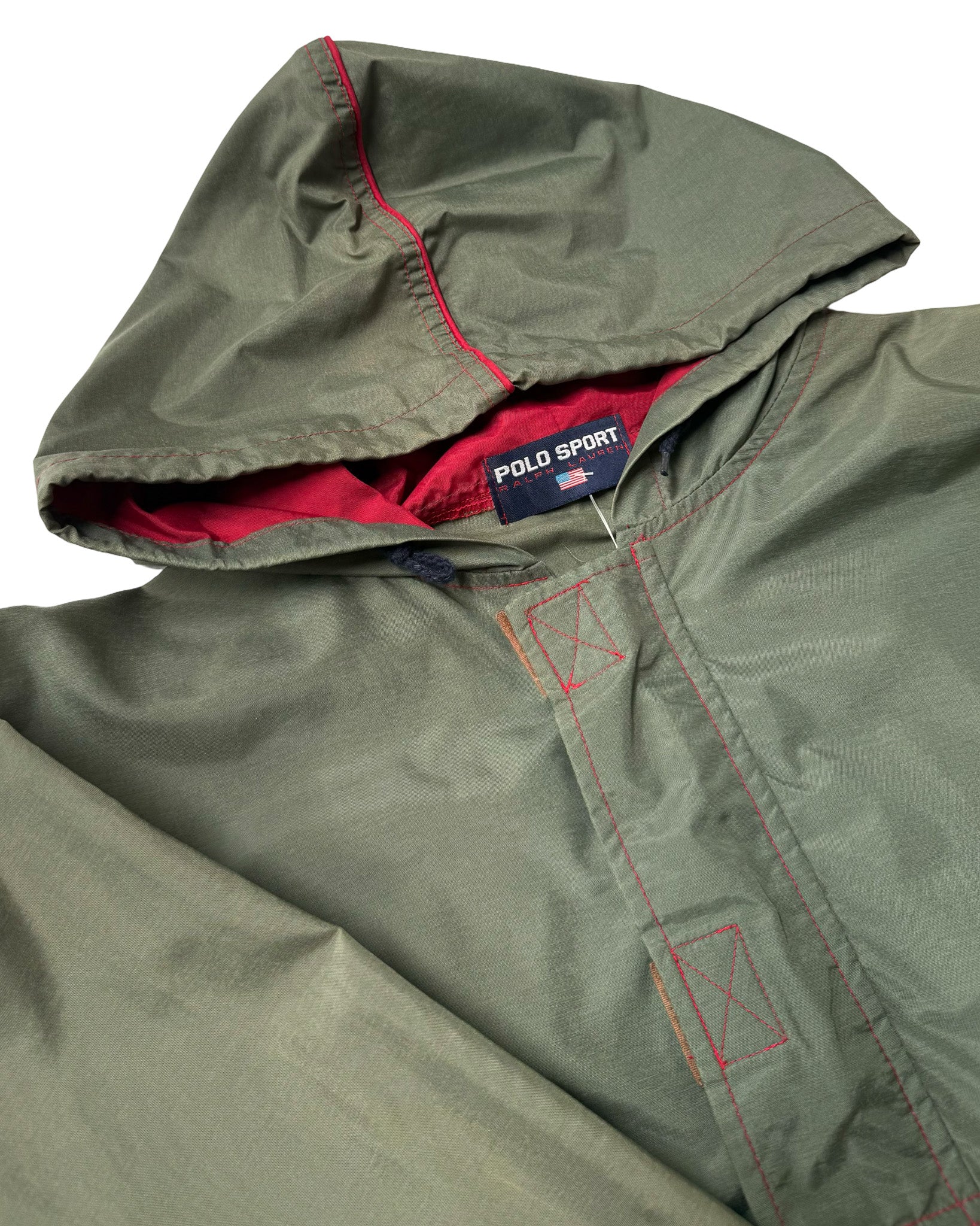 1990'S RALPH LAUREN POLO SPORT TWO-TONE 1/4 ZIP JACKET - L