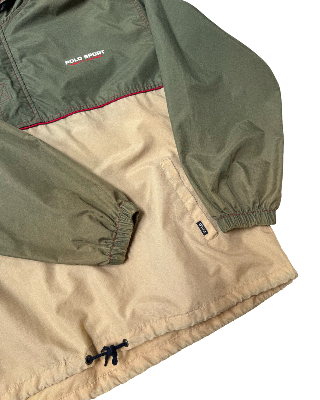 1990'S RALPH LAUREN POLO SPORT TWO-TONE 1/4 ZIP JACKET - L