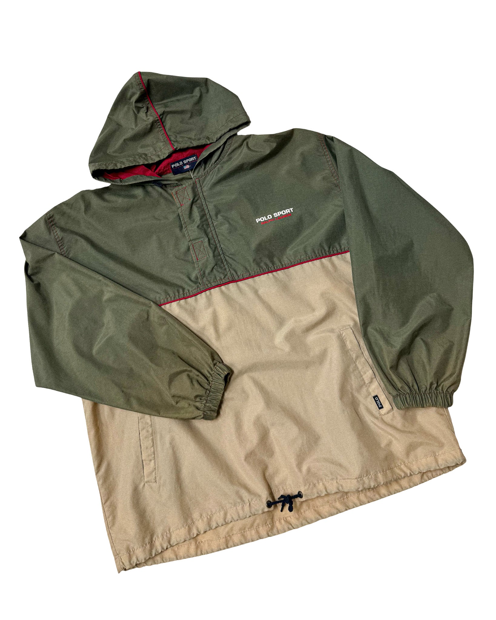 1990'S RALPH LAUREN POLO SPORT TWO-TONE 1/4 ZIP JACKET - L