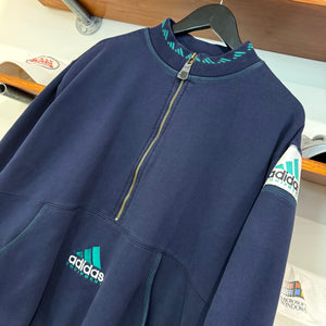 1990'S ADIDAS EQUIPMENT EMBROIDERED 1/4 ZIP SWEATSHIRT - L