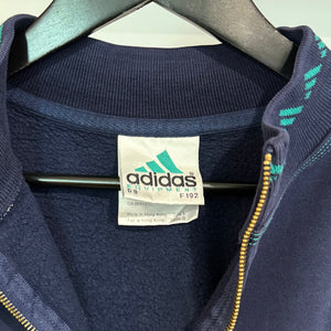 1990'S ADIDAS EQUIPMENT EMBROIDERED 1/4 ZIP SWEATSHIRT - L