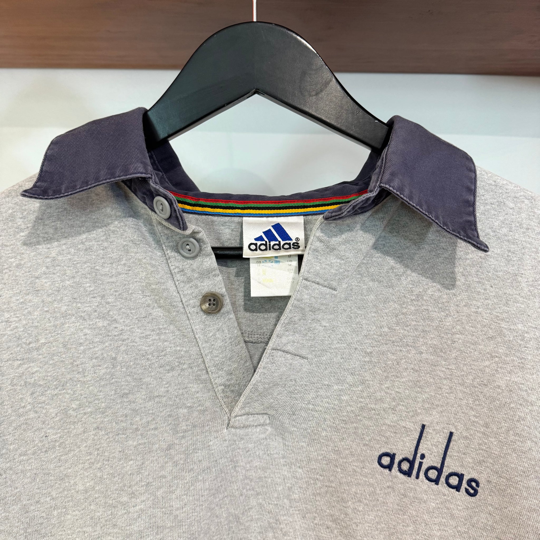1990'S ADIDAS 'SAPPORO WINTER OLYMPIC GAMES' RUGBY SHIRT - M