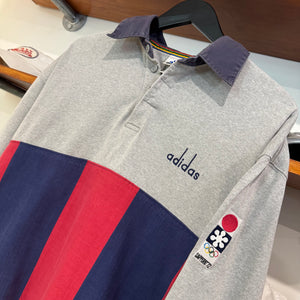1990'S ADIDAS 'SAPPORO WINTER OLYMPIC GAMES' RUGBY SHIRT - M