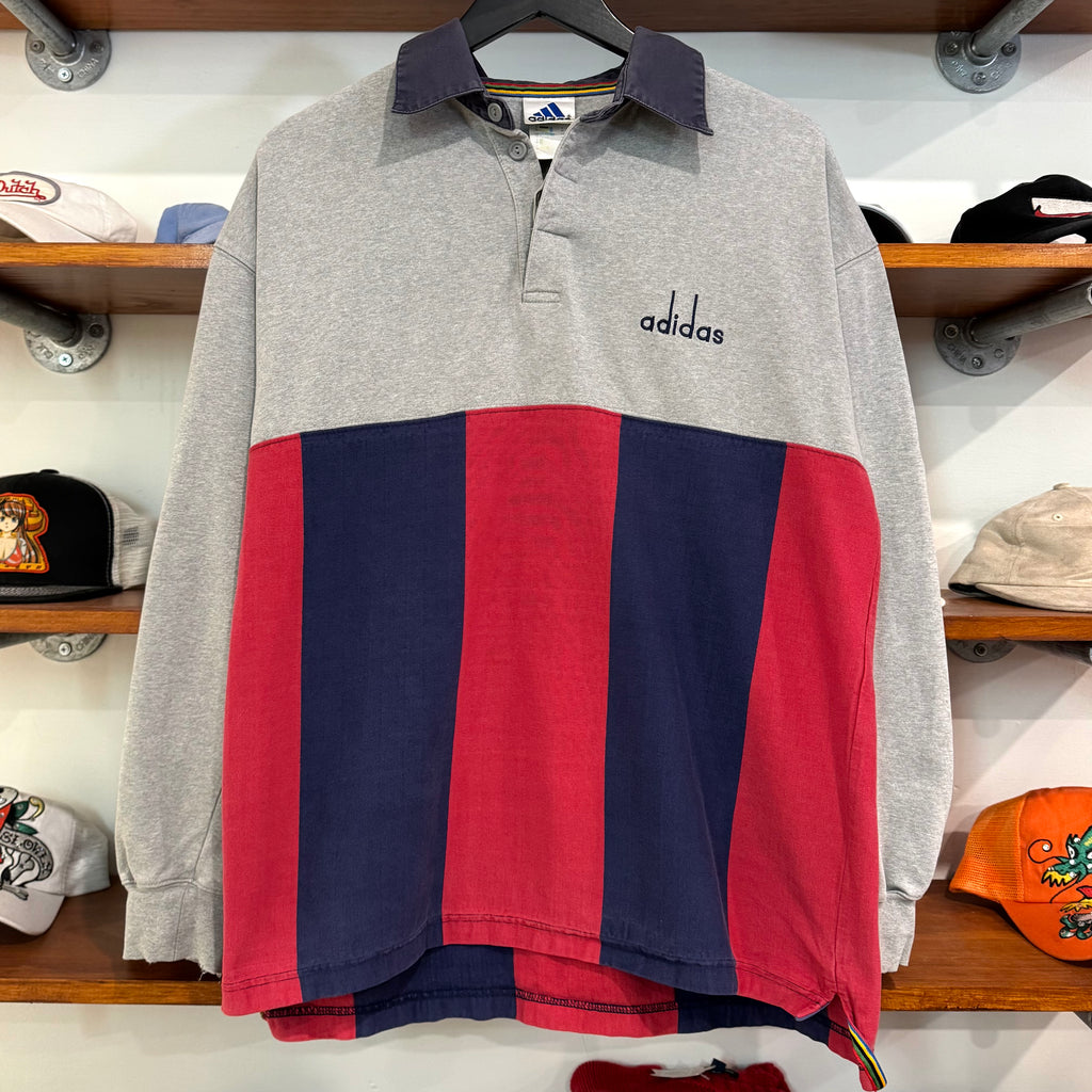 1990'S ADIDAS 'SAPPORO WINTER OLYMPIC GAMES' RUGBY SHIRT - M