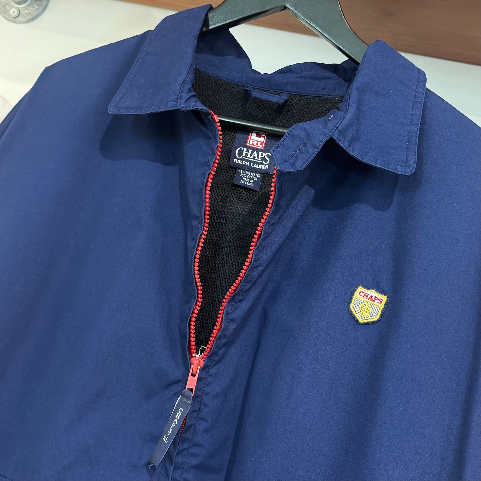1990'S CHAPS RALPH LAUREN COLLARED TWO-TONE JACKET - L/XL