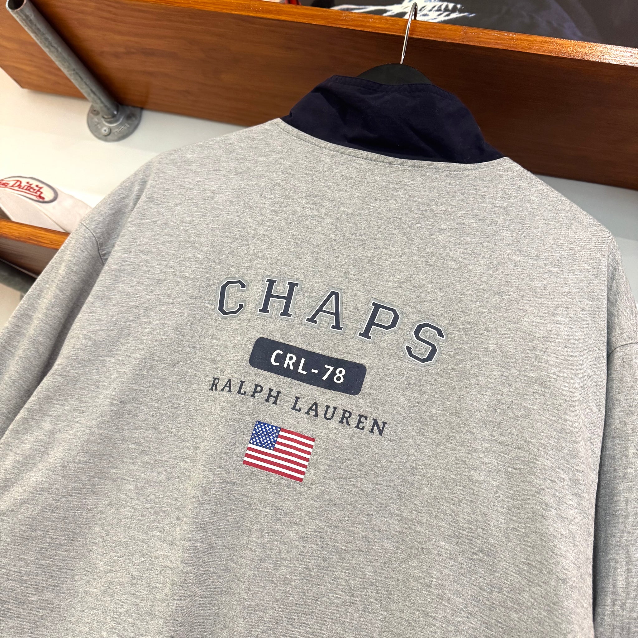 1990'S CHAPS RALPH LAUREN REVERSIBLE COLLARED JACKET - XL