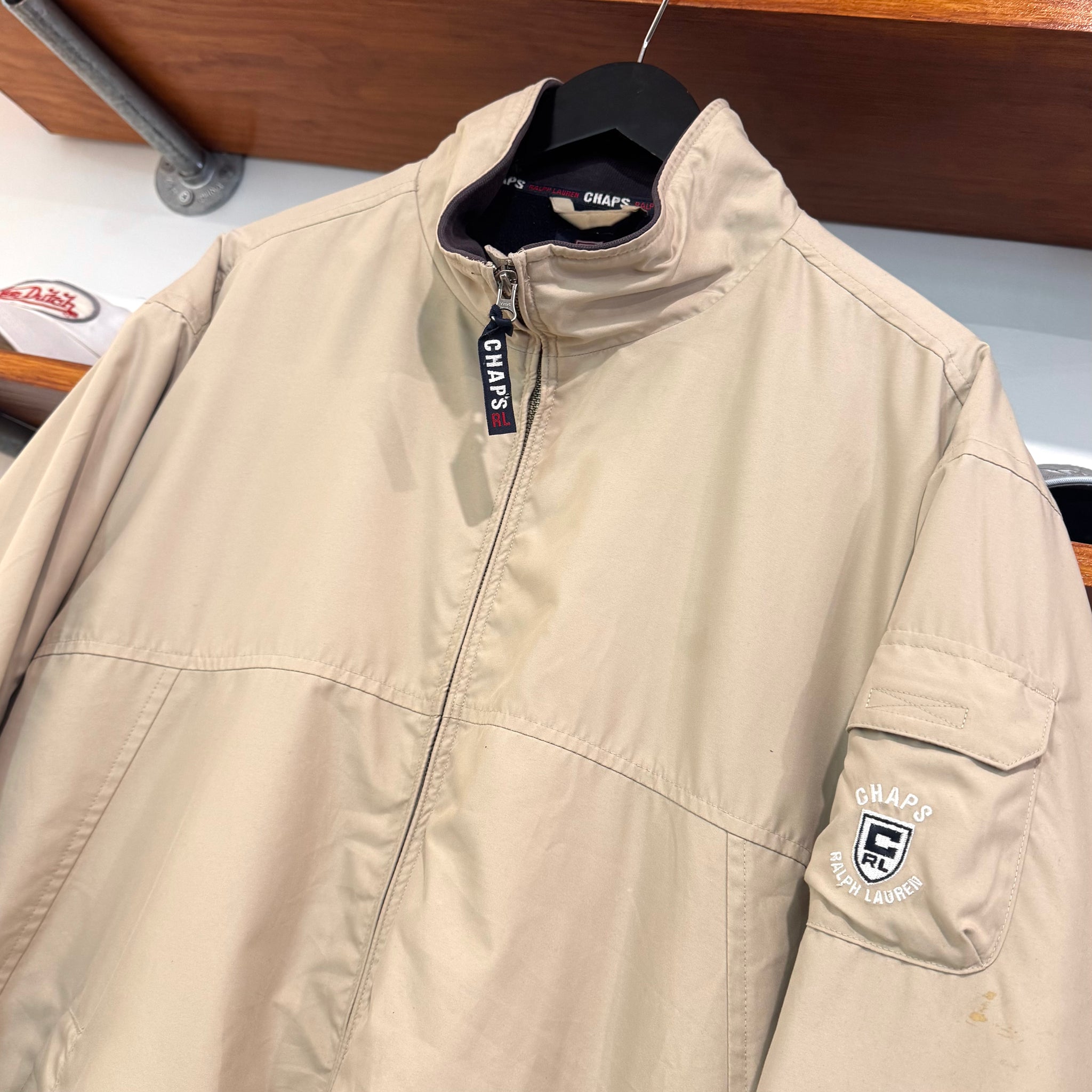 1990'S CHAPS RALPH LAUREN FLEECE LINED JACKET - XL