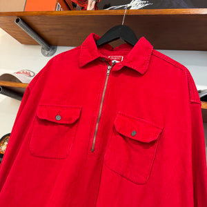 1990'S MARLBORO CORDUROY 1/4 ZIP JACKET - XL