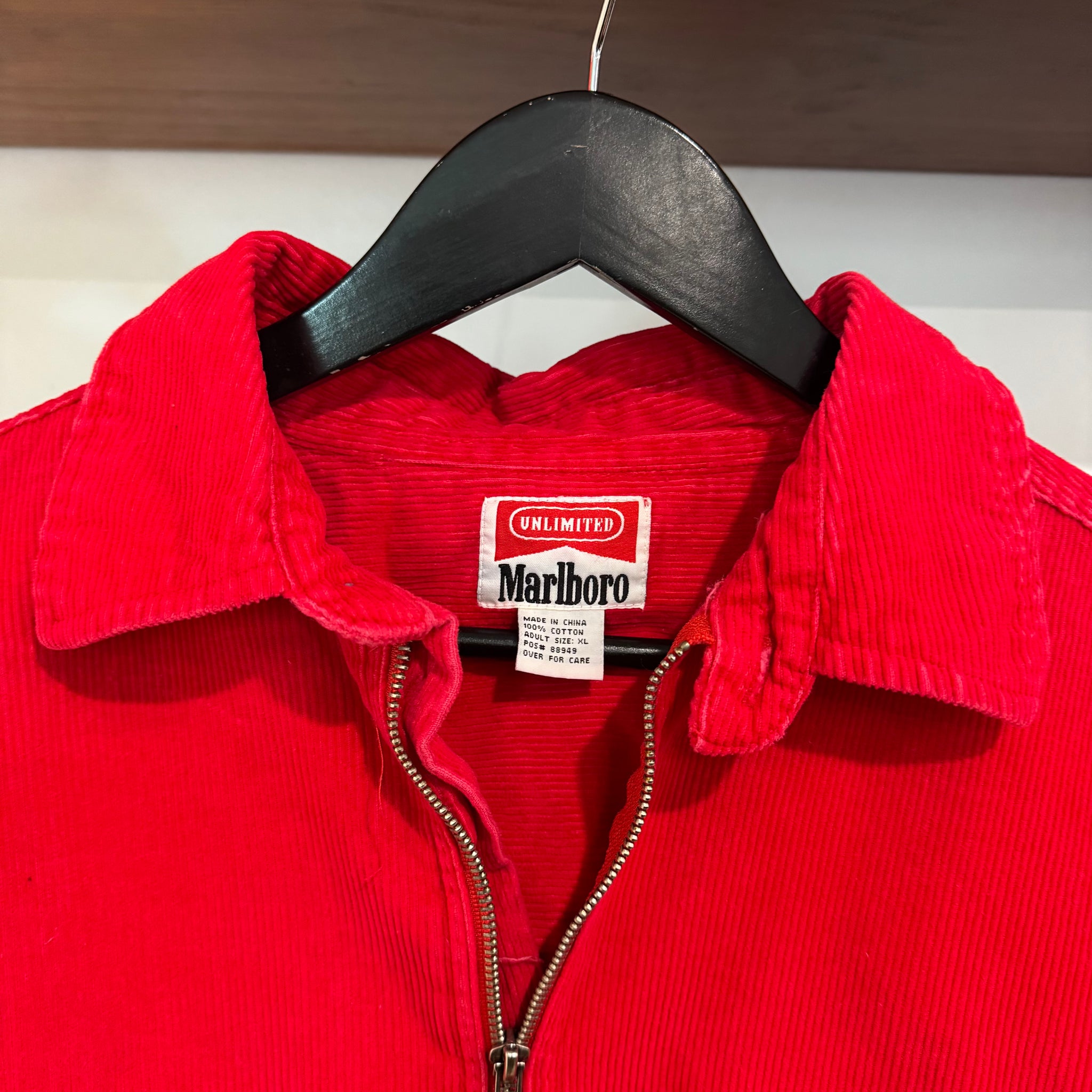 1990'S MARLBORO CORDUROY 1/4 ZIP JACKET - XL