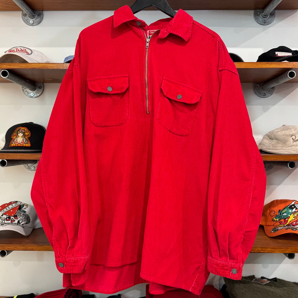 1990'S MARLBORO CORDUROY 1/4 ZIP JACKET - XL