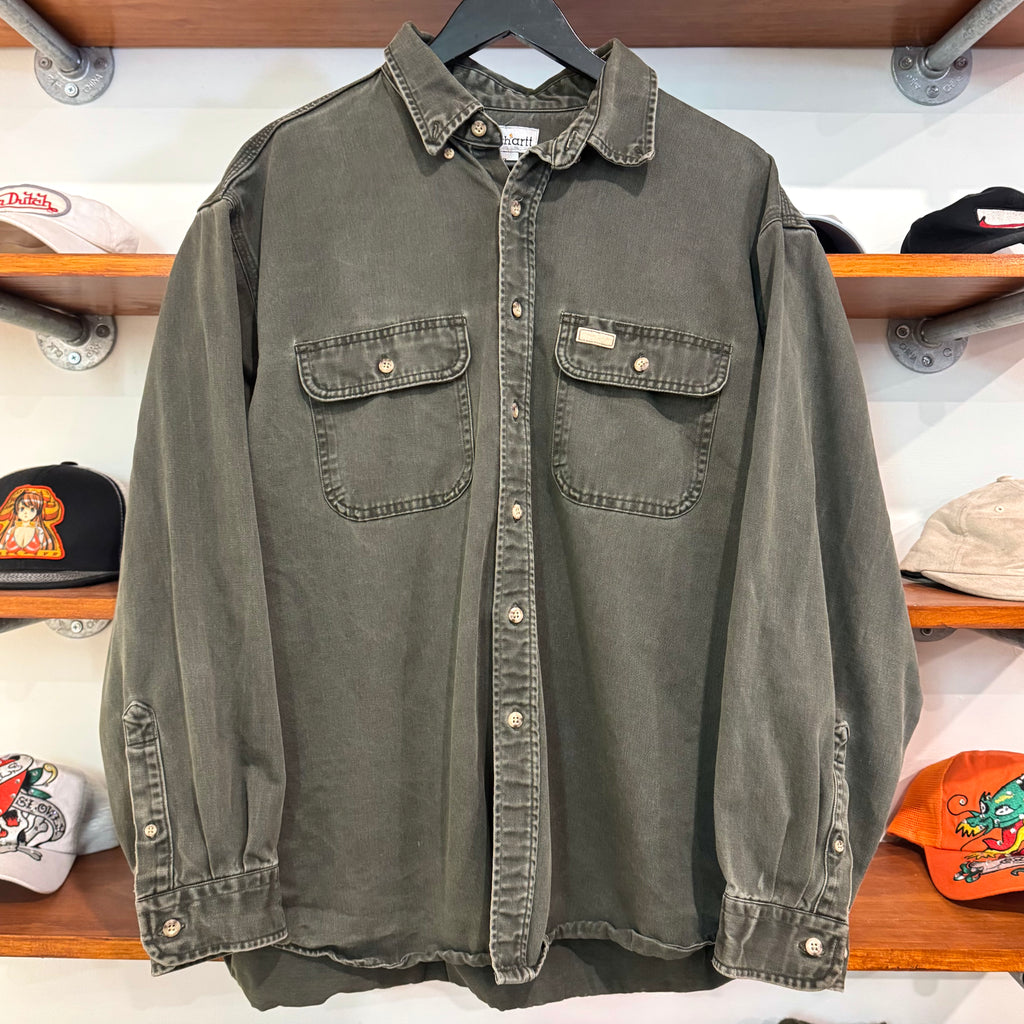 1990'S CARHARTT 'HEAVY BUTTON-UP - XL