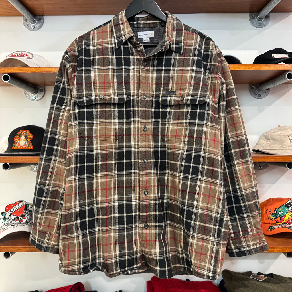 1990'S CARHARTT FLANNEL LINED BUTTON-UP - L
