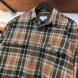 1990'S CARHARTT FLANNEL LINED BUTTON-UP - L