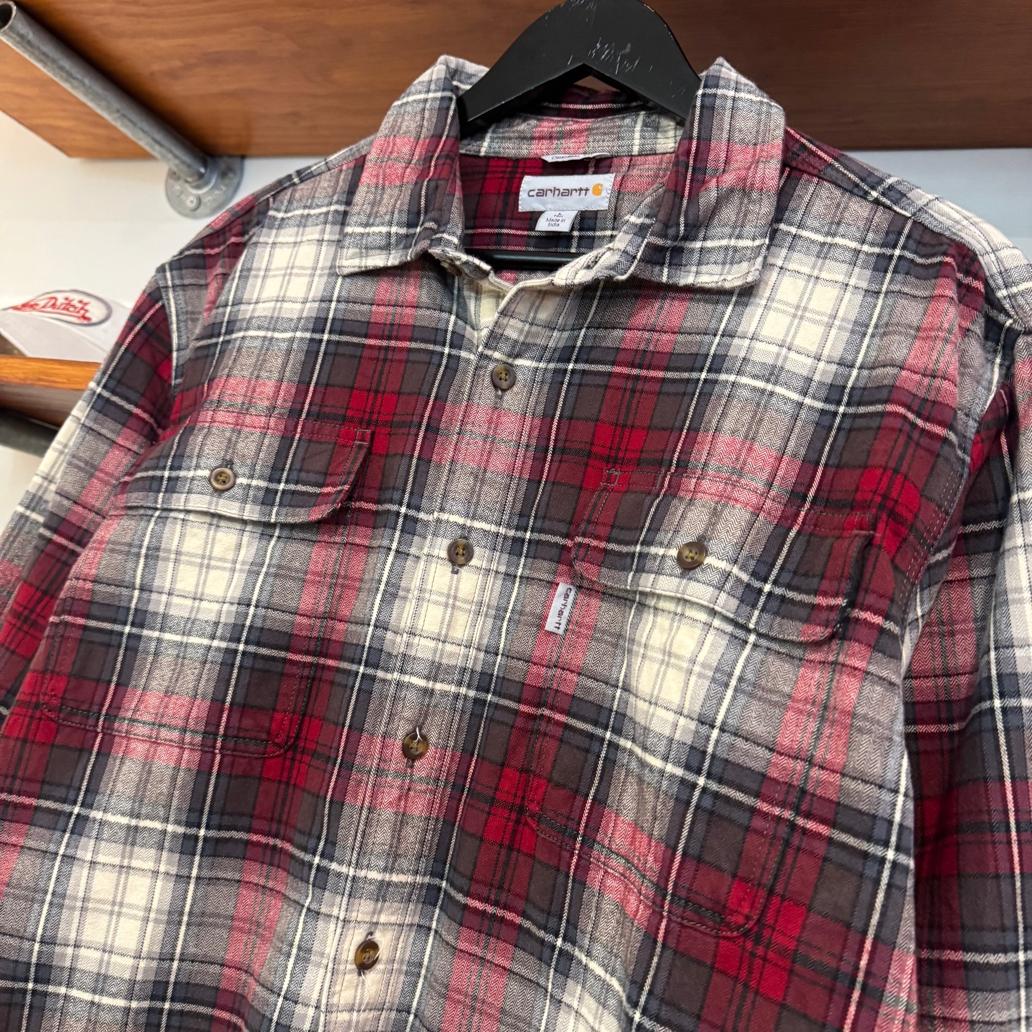 1990'S CARHARTT FLANNEL BUTTON-UP - M/L
