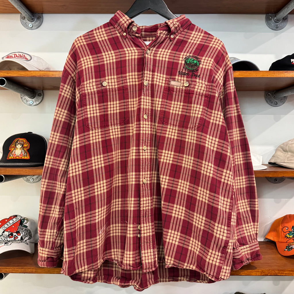1990'S CARHARTT PLAID BUTTON-UP - M/L