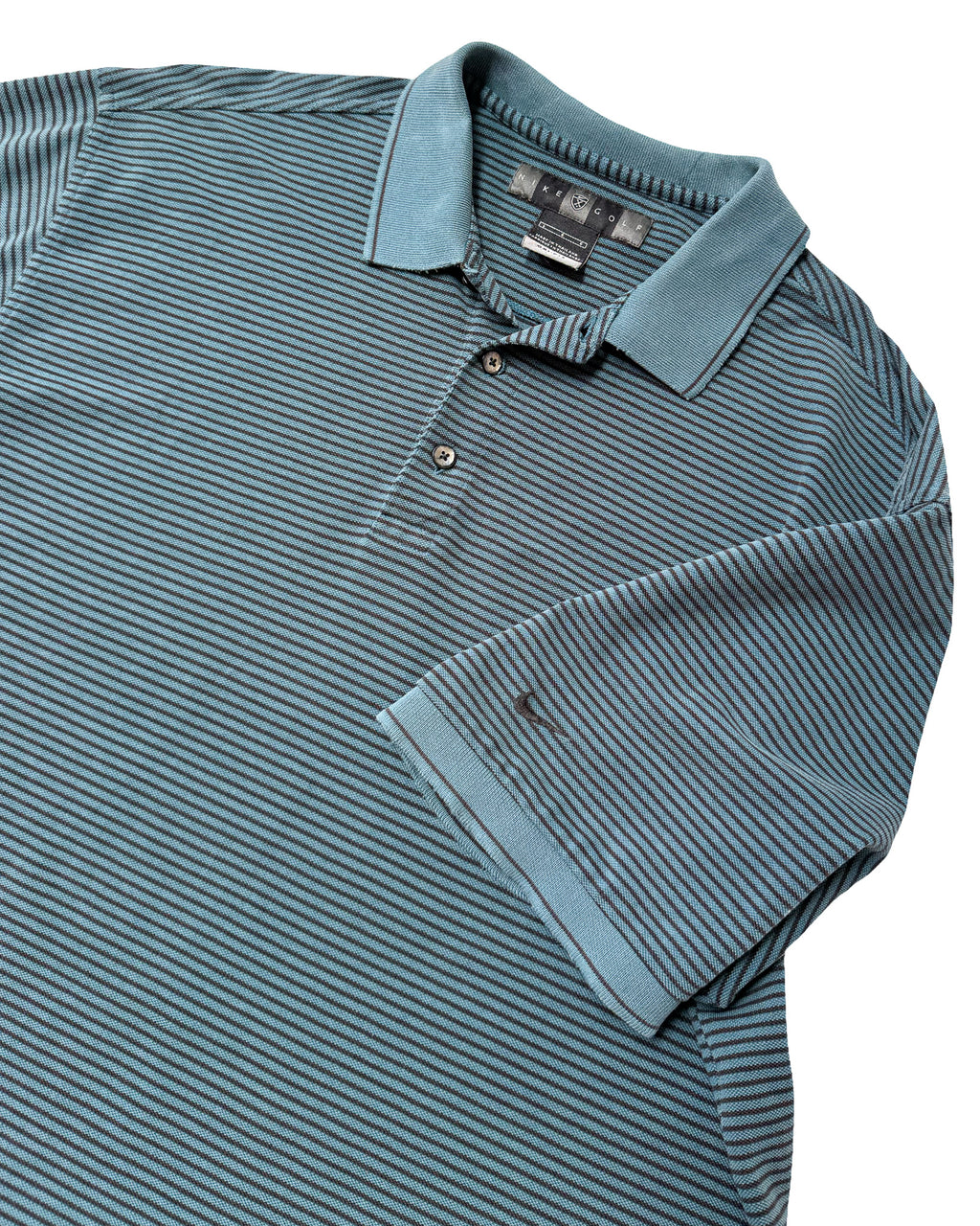 2000'S NIKE GOLF STRIPED POLO SHIRT - L