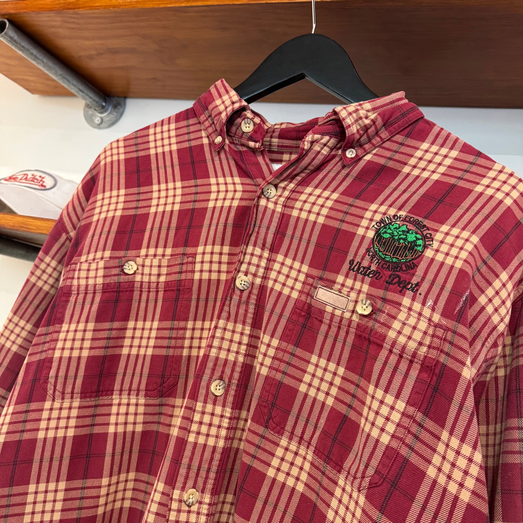 1990'S CARHARTT PLAID BUTTON-UP - M/L
