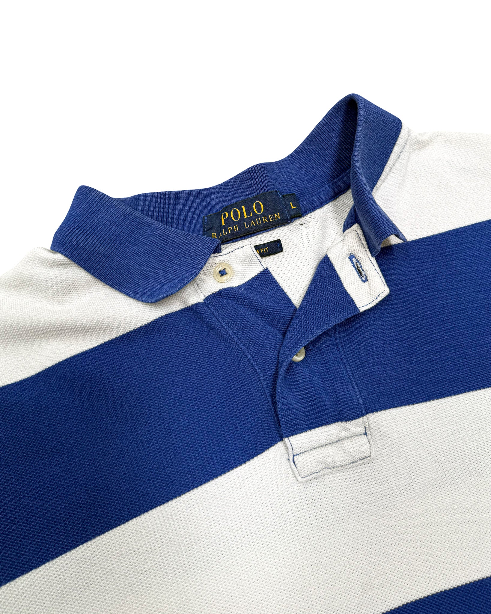 2000'S POLO RALPH LAUREN STRIPED POLO SHIRT - M/L