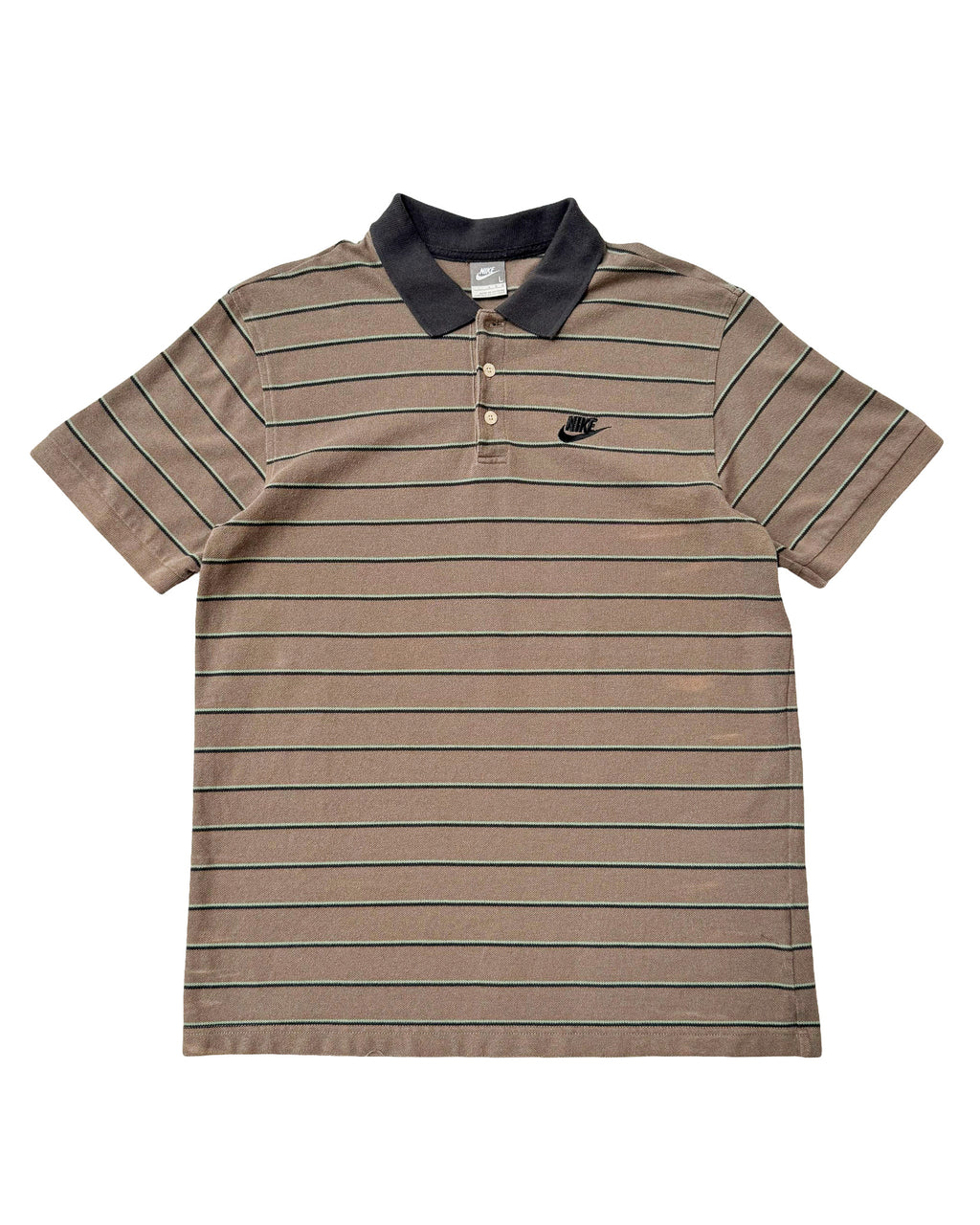 2000'S NIKE STRIPED POLO SHIRT - M