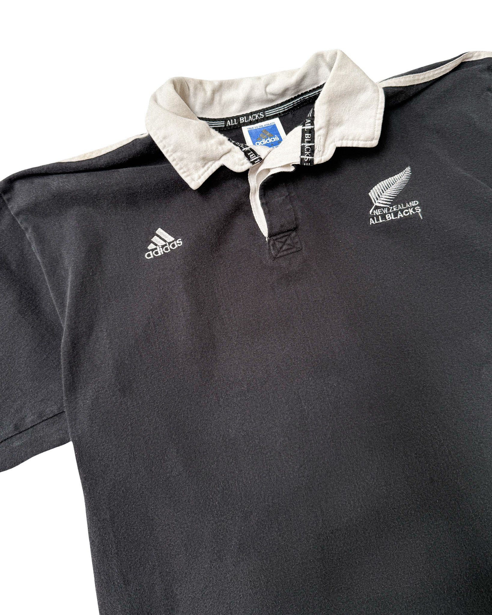 2000'S ADIDAS NEW ZEALAND ALL BLACKS POLO SHIRT - L