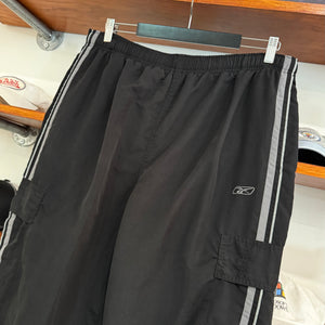 2000'S REEBOK LOGO STRIPED TRACK PANTS - L