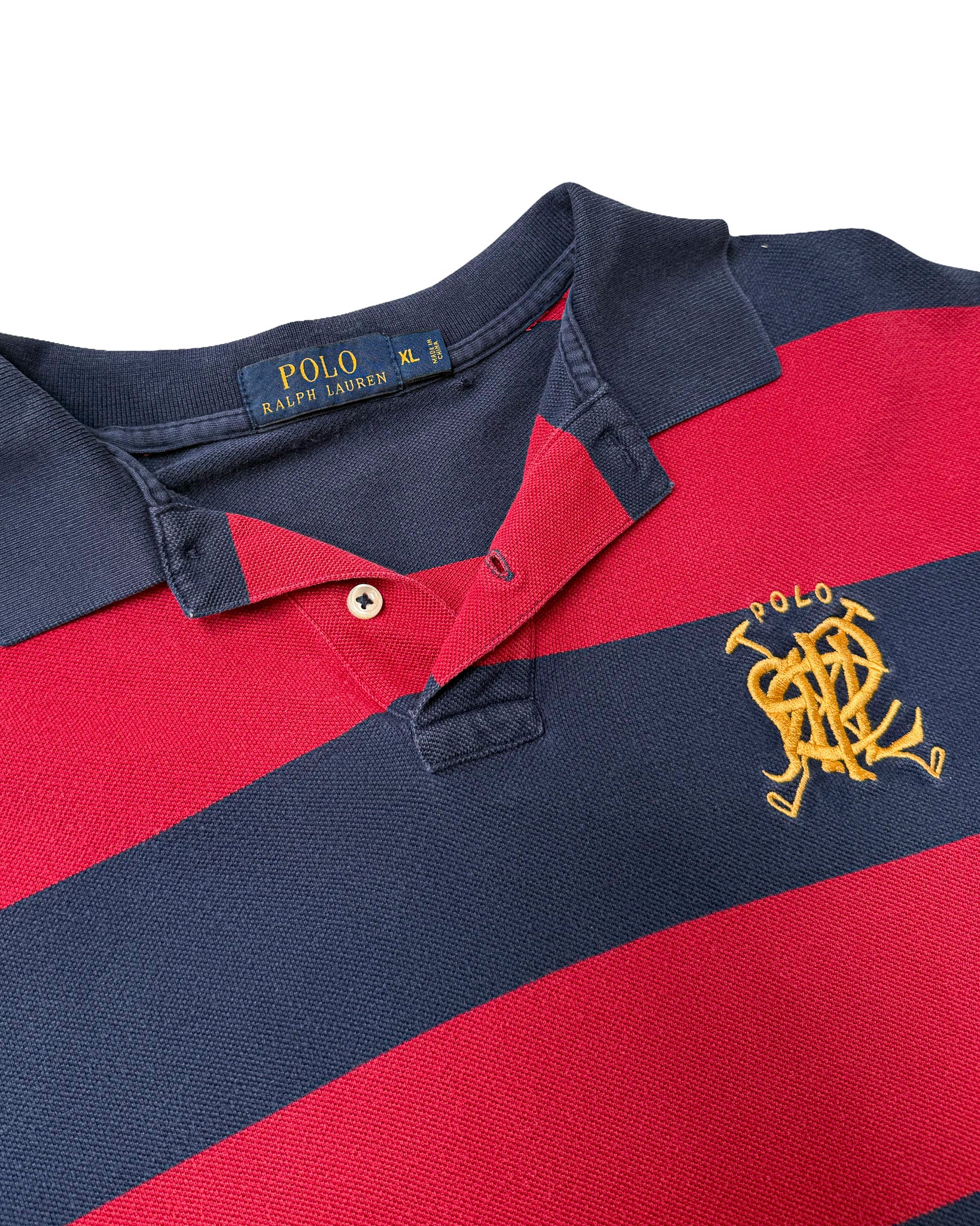 2000'S POLO RALPH LAUREN STRIPED POLO SHIRT - L
