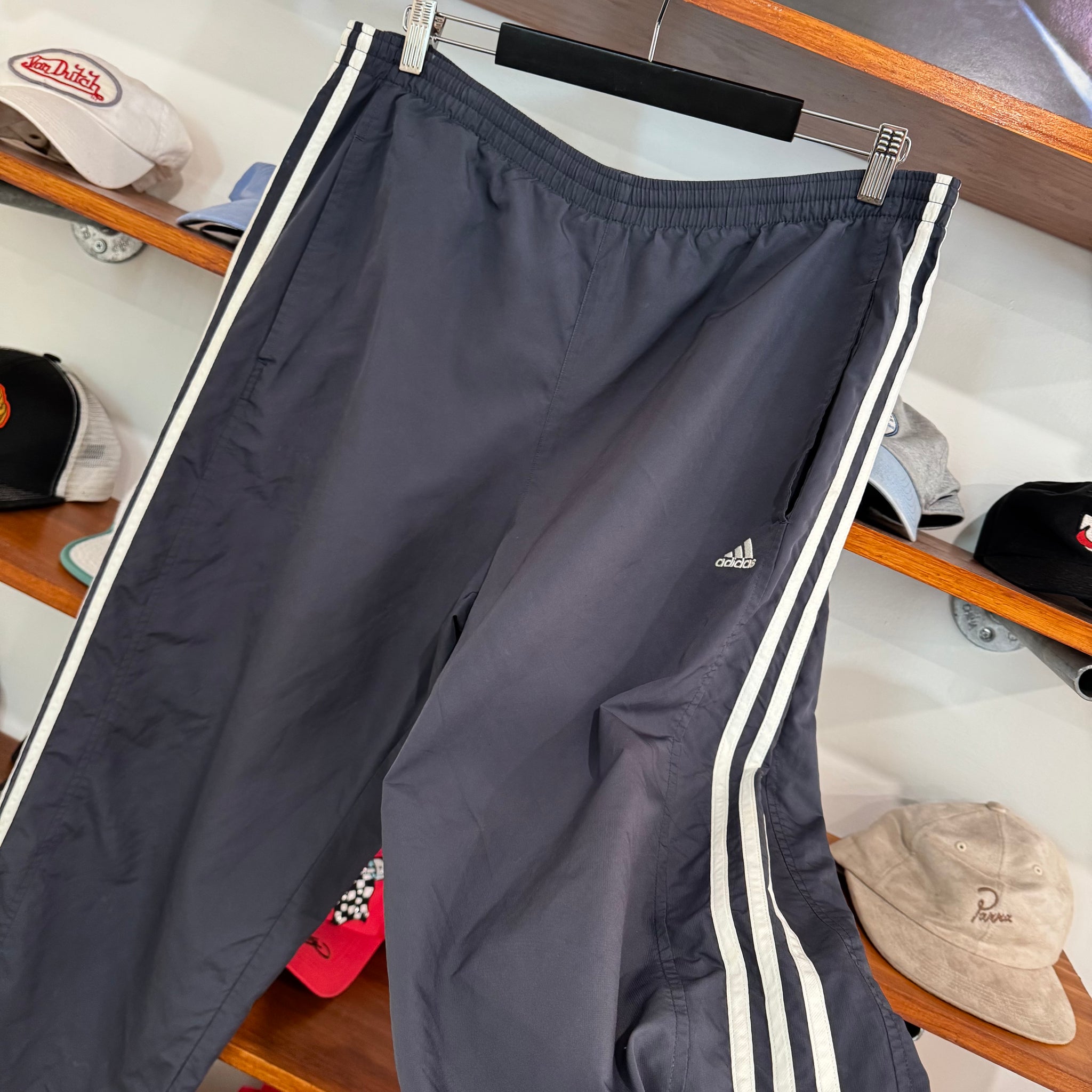 2004 ADIDAS LOGO 3 STRIPE TRACK PANTS - L
