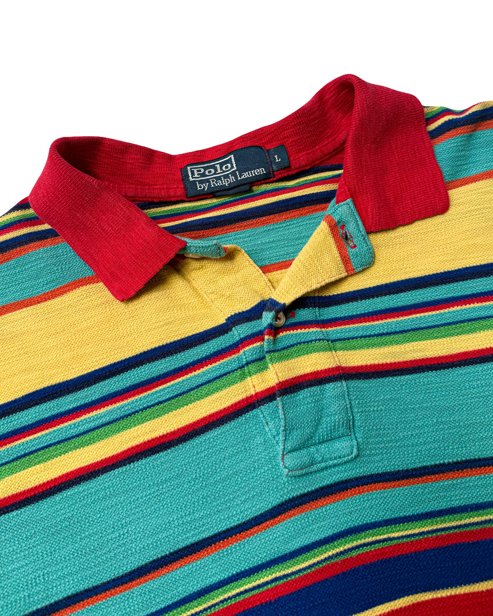 2000'S POLO RALPH LAUREN MULTICOLORED POLO SHIRT - L