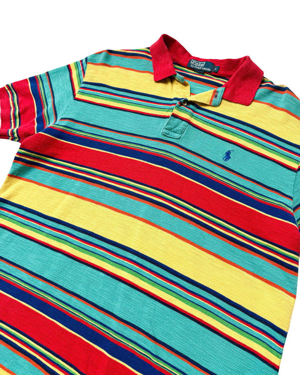 2000'S POLO RALPH LAUREN MULTICOLORED POLO SHIRT - L