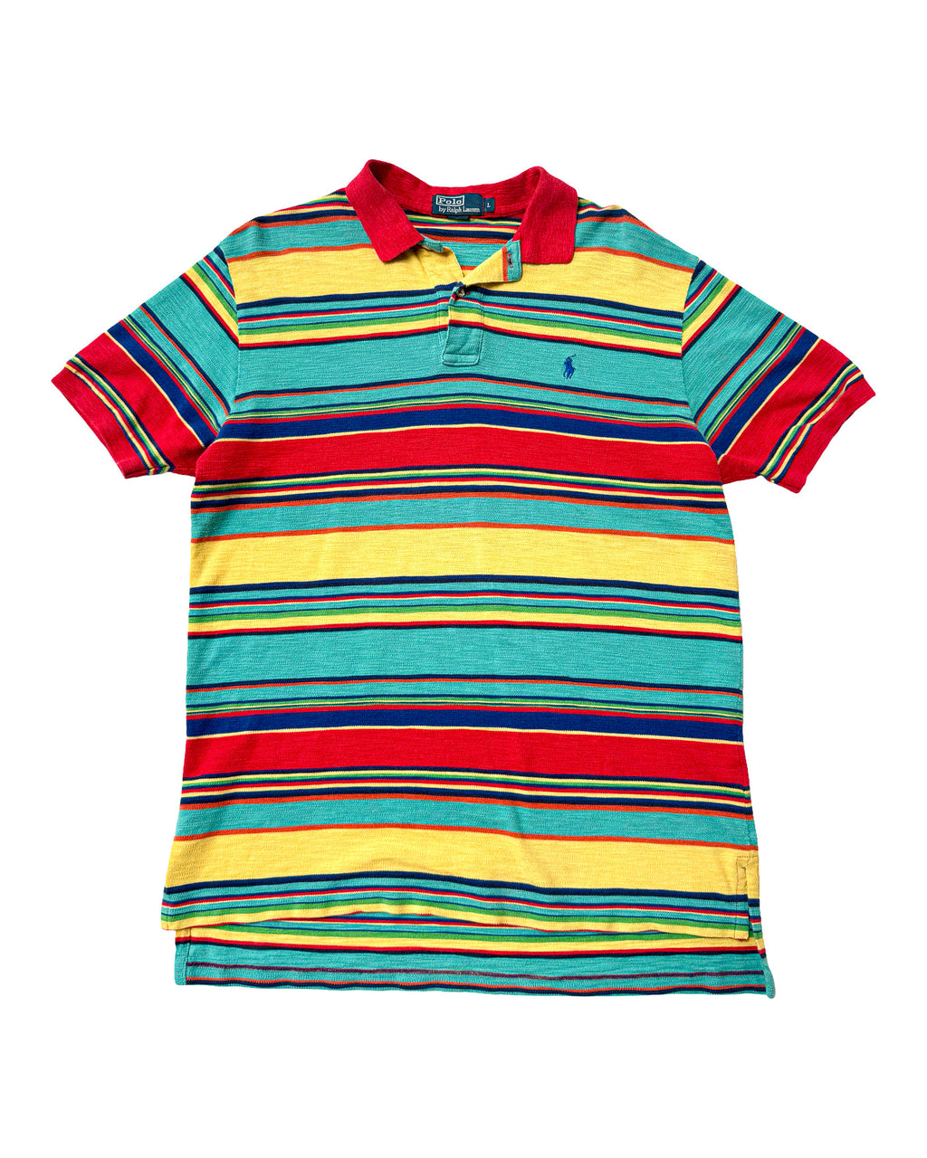 2000'S POLO RALPH LAUREN MULTICOLORED POLO SHIRT - L