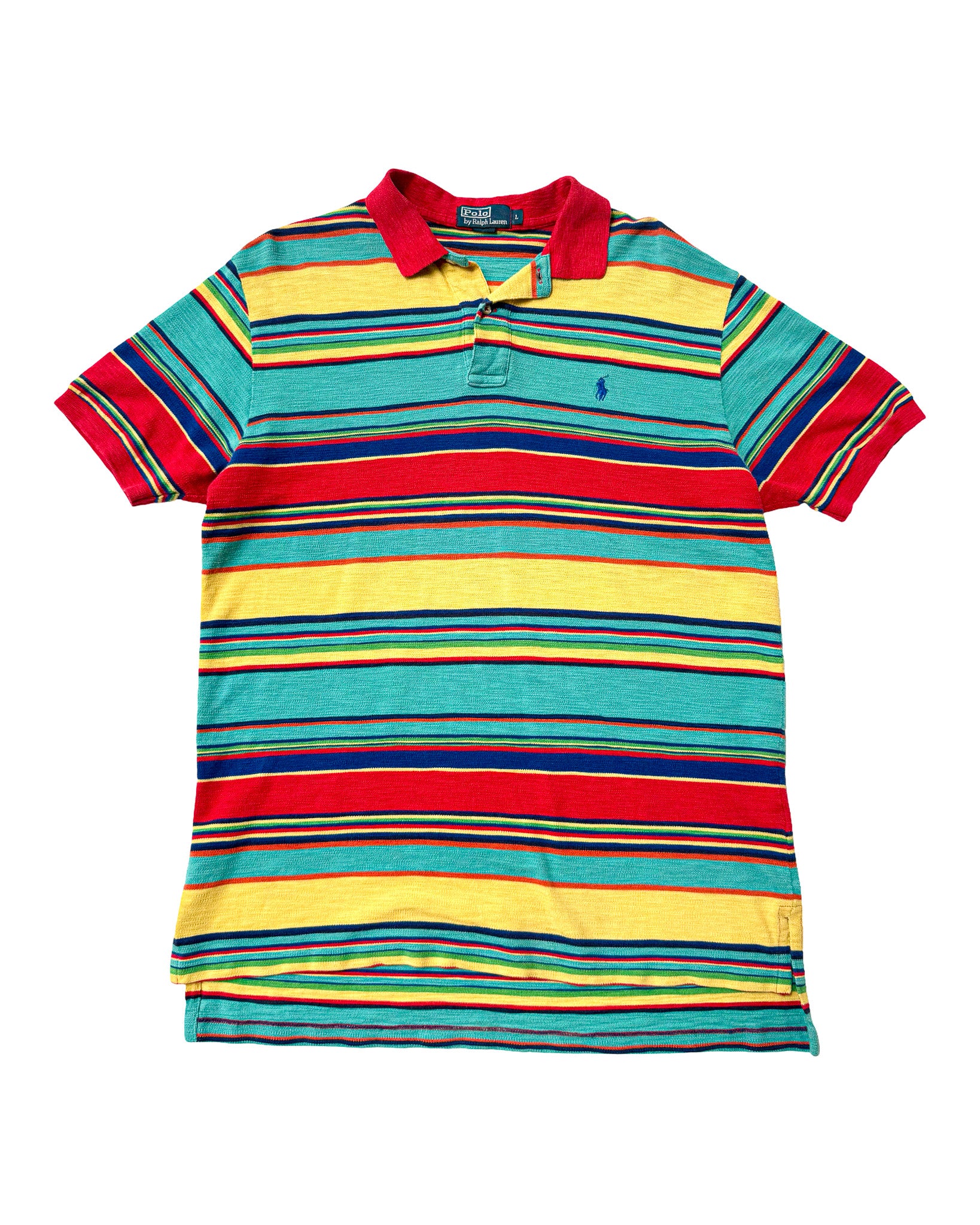 2000'S POLO RALPH LAUREN MULTICOLORED POLO SHIRT - L