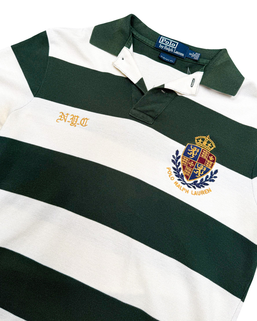 2000'S POLO RALPH LAUREN STRIPED POLO SHIRT - M