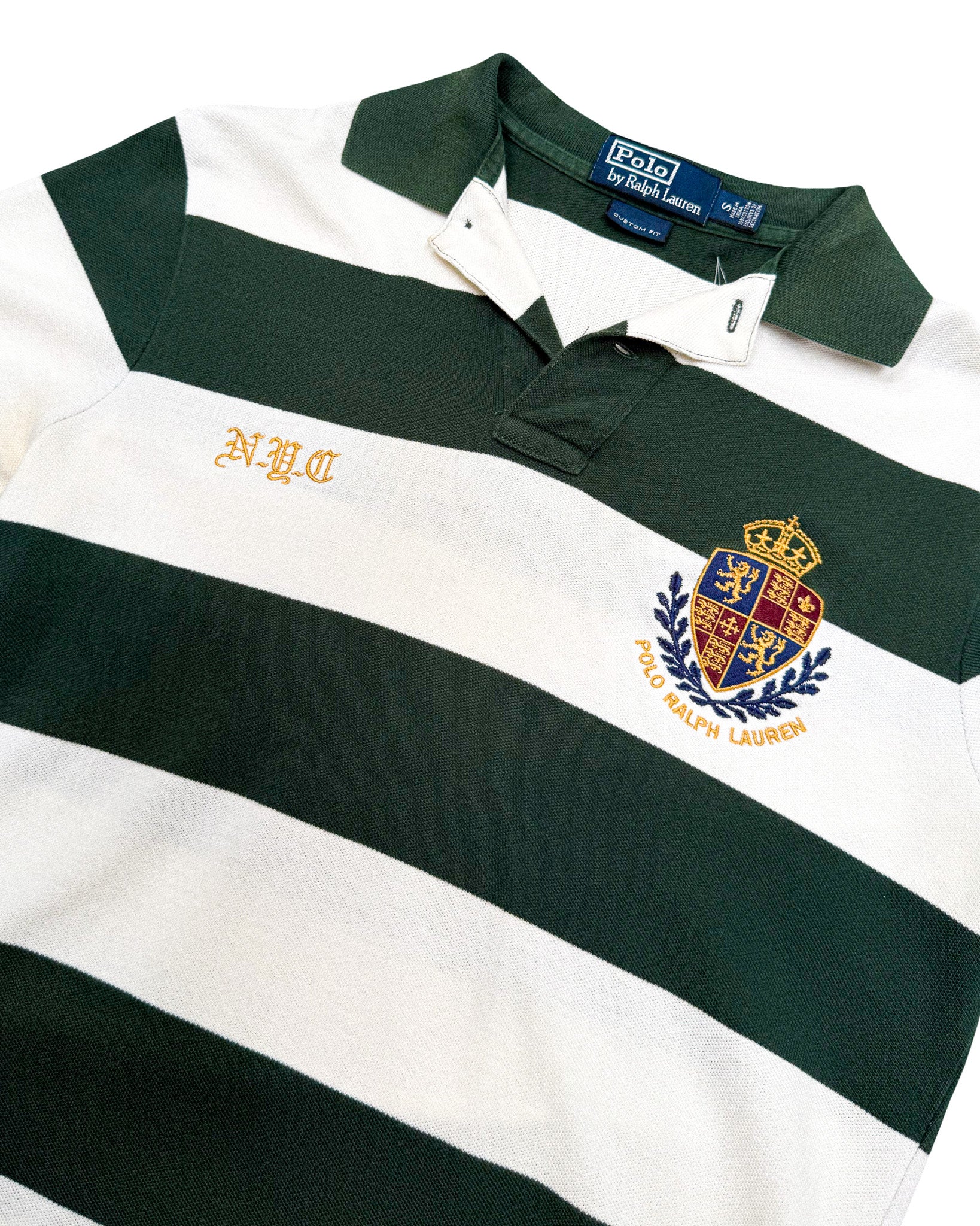 2000'S POLO RALPH LAUREN STRIPED POLO SHIRT - M