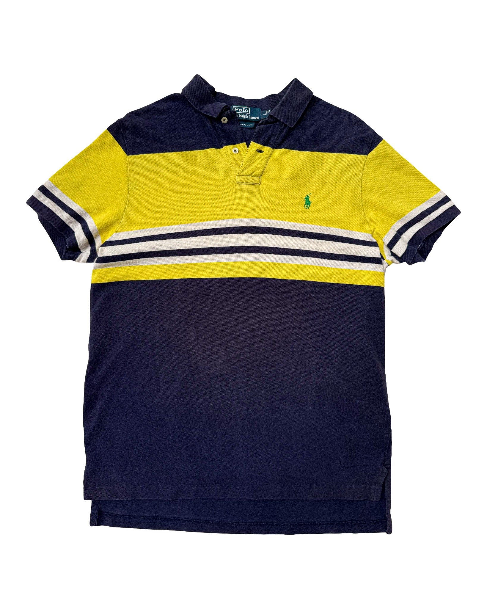 2000'S POLO RALPH LAUREN TWO TONE POLO SHIRT - M