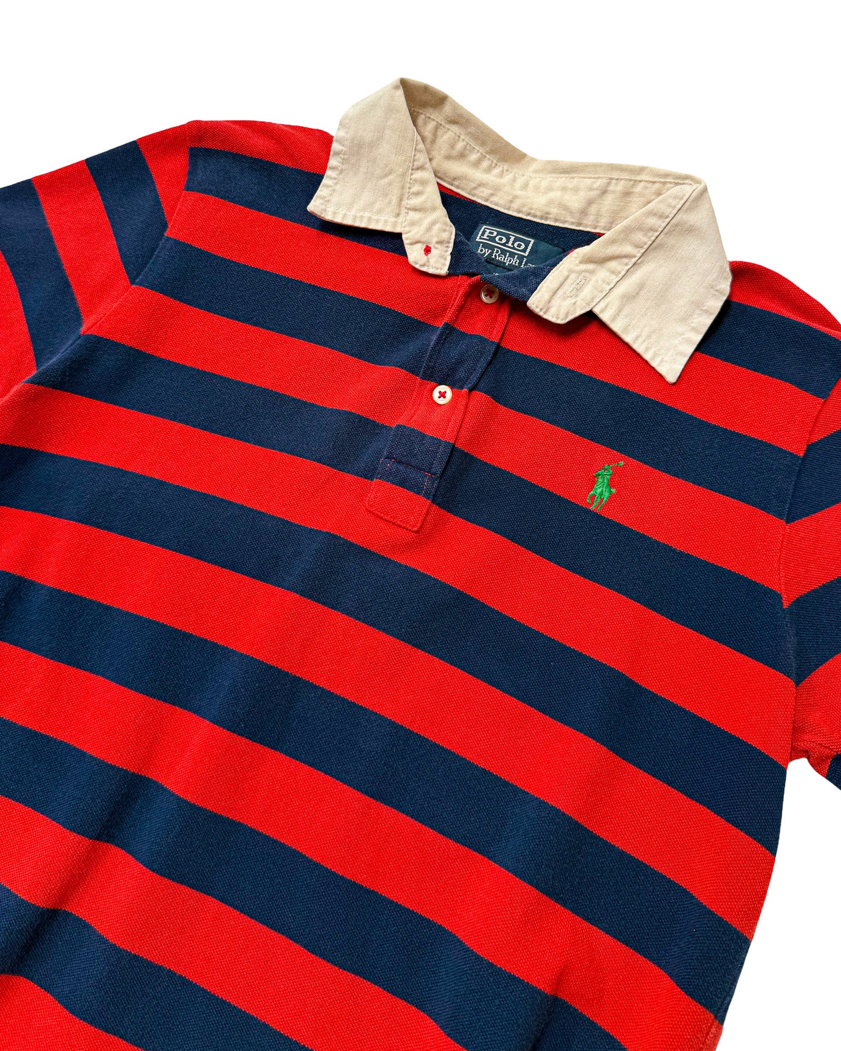 2000'S POLO RALPH LAUREN STRIPED POLO SHIRT - S/M
