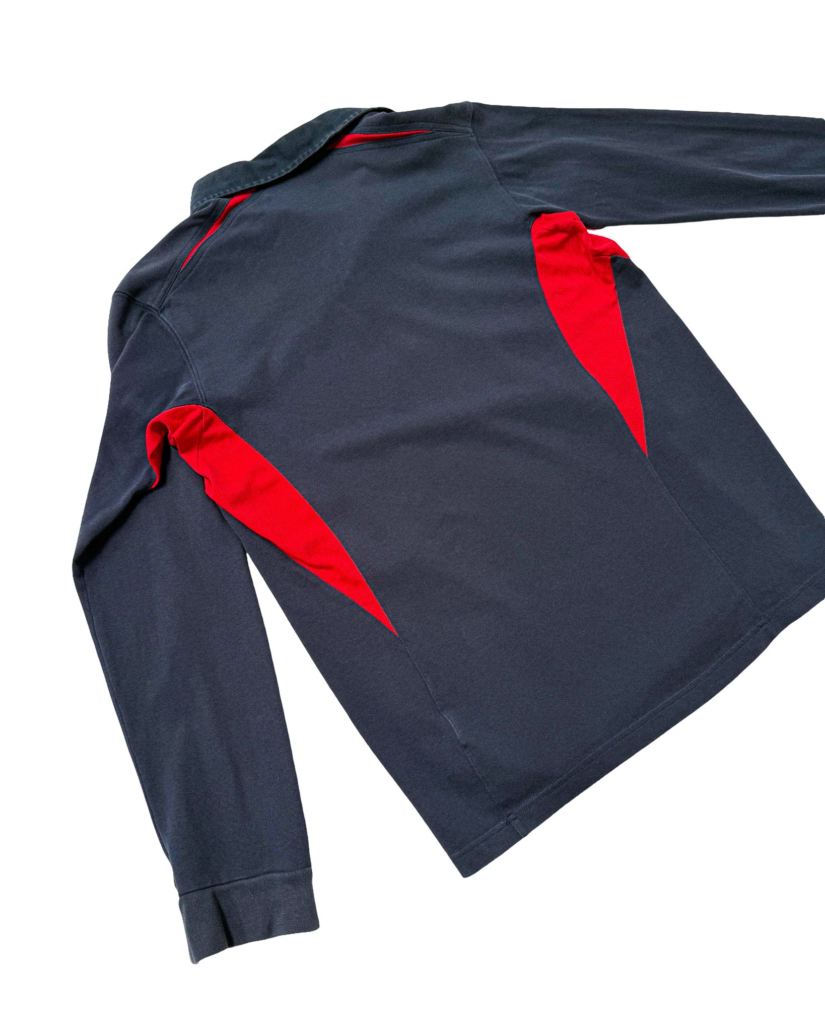 2000'S NIKE ENGLAND RUGBY UNION LONG SLEEVE POLO SHIRT - L