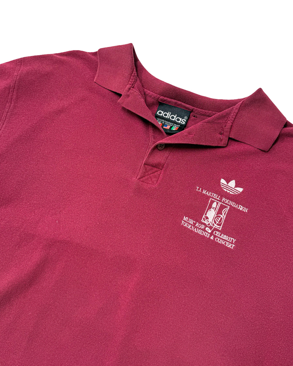 1990'S ADIDAS 'T.I.MARTELL FOUNDATION' GOLF POLO SHIRT - M/L